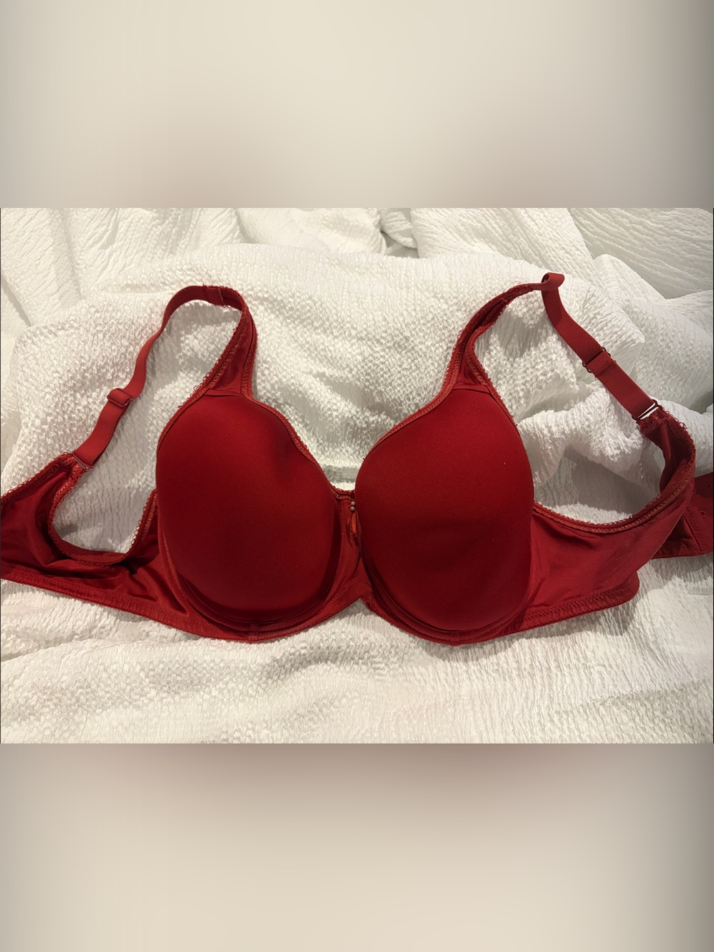 Women's Red T-Shirt Bra - Smooth Lightly Padded Support